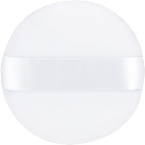 Extra große Puderquaste und luxuriöser 15,2 cm Glasbehälter, Staubpuderbehälter mit Quaste für Frauen, Badepuderquasten, perfekt für Talkum oder loses Puder, Weiß, nur 15,2 cm, 2 Stück von YINGMAN