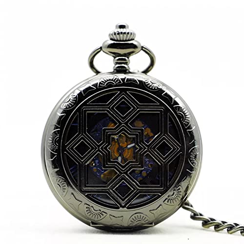 Herren- und Damenaccessoires Marke Mechanische Taschenuhr Männer Vollstahlgehäuse Taschenuhr Analog Schwarzes Zifferblatt Vintage Männliche Uhr Hochzeitstag Vatertag Weihnachten Geburtstagsgeschenk von YINGMUZI