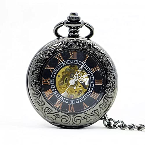 Herren- und Damenaccessoires Retro Classic Mechanische Uhren Handaufzug HerrenTransparent Steampunk Geschenk Elegante Fob Chian Taschenuhr Hochzeitstag Vatertag Weihnachten Geburtstagsgeschenk von YINGMUZI