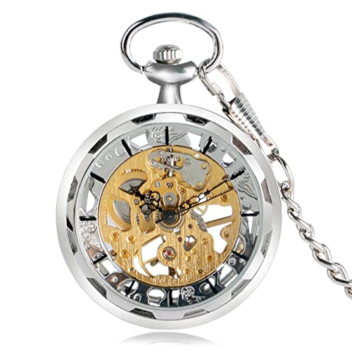 Herren- und Damenaccessoires Uhr Herren Damen Luxus Handaufzug Mechanische Taschenuhr Schwarz Silber Gold Bronze Anhänger mit Chian Fernbedienung Hochzeitstag Vatertag Weihnachten Geburtstagsgeschenk von YINGMUZI