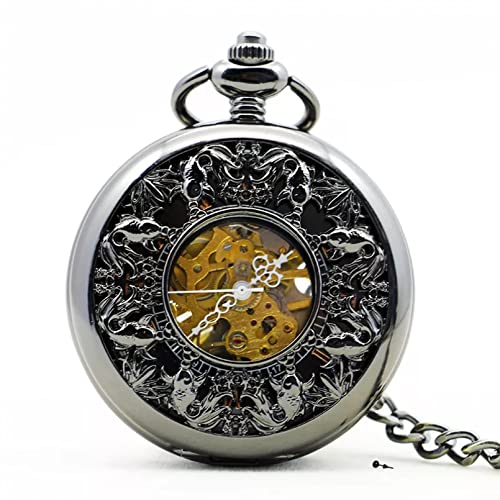 Herren- und Damenaccessoires Vintage Exquisite Carving Automatische Mechanische Taschenuhr Kette Damen Fob Uhren Mode Retro Kupfer Hohle Uhr Hochzeitstag Vatertag Weihnachten Geburtstagsgeschenk von YINGMUZI