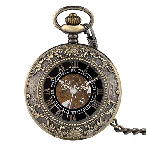 YINGMUZI Herren- und Damenaccessoires Steampunk Männer Frauen Anhänger Mode Handaufzug Mechanische Taschenuhr FOB Kette Skeleton Uhren Hochzeitstag Vatertag Weihnachten Geburtstagsgeschenk von YINGMUZI