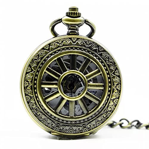 YINGMUZI Herren- und Damenaccessoires Vintage Bronze Arabische Ziffern Mechanische Taschenuhr Herren Damenuhr Hochzeitstag Vatertag Weihnachten Geburtstagsgeschenk von YINGMUZI