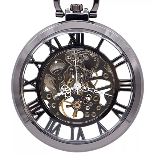 YINGMUZI Herren- und Damenaccessoires Vintage Uhr Halskette Skeleton Dial Mechanische Fob Taschenuhr Anhänger Handaufzug Männer Frauen Hochzeitstag Vatertag Weihnachten Geburtstagsgeschenk von YINGMUZI