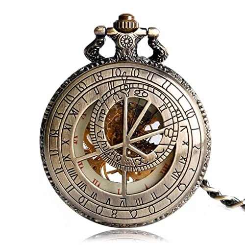 YINGMUZI Männer Frauen Kupfer Kette Taschenuhr Sternzeichen Konstellation Luxus Mechanisches Armband Vintage Style Mode Geburtstagsgeschenk Hochzeitstag Vatertag Weihnachten Geburtstagsgeschenk von YINGMUZI