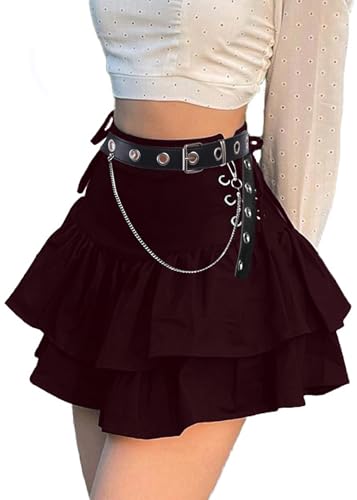 Y2K Minirock Damen mit Gürtel Rave Outfit Damen Gothic Rock Sexy Cosplay Gothic Kleidung Damen Mini Rock Damen Sommer Party Club Festival Outfit Damen Goth Clothes Y2K Minirock Damen mit Gürtel Rave Outfit Damen Gothic Rock Sexy Cosplay Gothic Kleidung Damen Mini Rock Damen Sommer Party Club Festival Outfit Damen Goth Clothes von YINGWIN