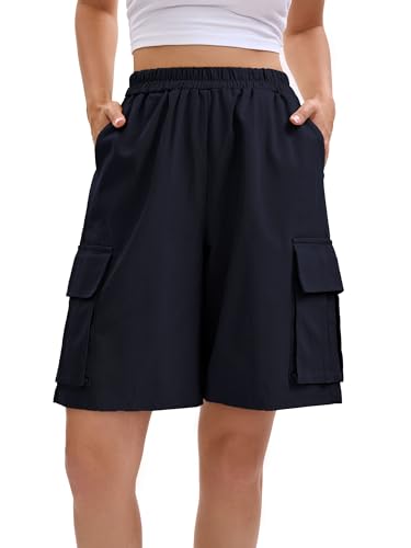 YINGWIN Bermuda Shorts Sommer Casual Kurze Hose Damen Cargohose Damen Wanderhose Outdoorhose Kurze Sporthose mit Taschen von YINGWIN