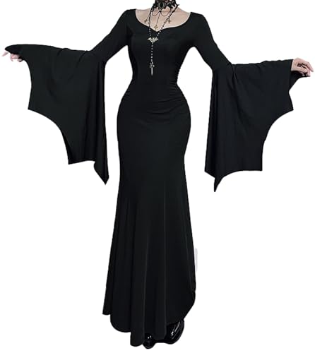 YINGWIN Halloween Kostüm Elegante Kleider Langarm Gothic Kleidung Damen Cosplay Mittelalter Kleidung Ballkleid Maxikleid Damen von YINGWIN