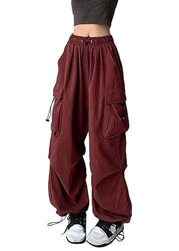 YINGWIN Jogginghose Baggy Cargohose Damen Streetwear Gothic Kleidung Damen Punk Y2k Techwear Hose von YINGWIN