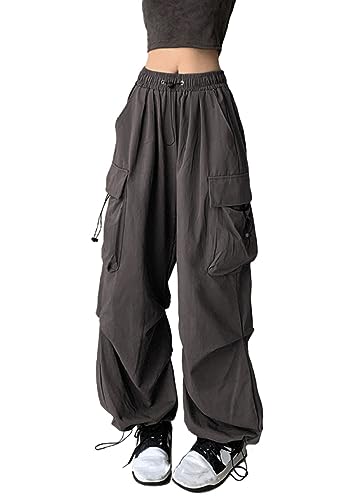 YINGWIN Jogginghose Baggy Cargohose Damen Streetwear Gothic Kleidung Damen Punk Y2k Techwear Hose von YINGWIN