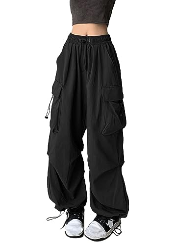 YINGWIN Jogginghose Baggy Cargohose Damen Streetwear Gothic Kleidung Damen Punk Y2k Techwear Hose von YINGWIN