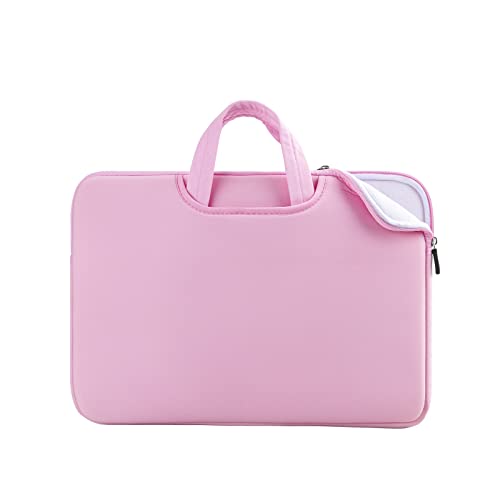 YINHANG Laptop Tasche Hülle Schutzhülle Sleeve für 11 Zoll MacBook Air 11,6 Zoll Chromebook Notebook Computer Dünn Aktentasche mit Griff Weich Gepolsterte Tragetasche(Rosa,SamtFutter) von YINHANG