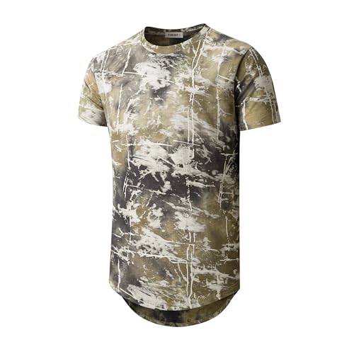 YININF Herren Hipster Hip Hop Kurzarm Print T-Shirt Shirts Herren, 886oliv, XL YININF Herren Hipster Hip Hop Kurzarm Print T-Shirt Shirts Herren, 886oliv, XL von YININF