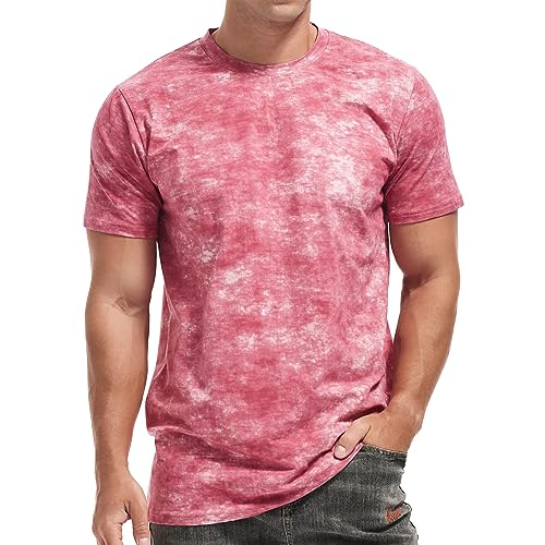 YININF Herren Hipster Hip Hop Kurzarm Print T-Shirt Shirts Herren, Rot/Ausflug, einfarbig (Getaway Solids), XX-Large von YININF