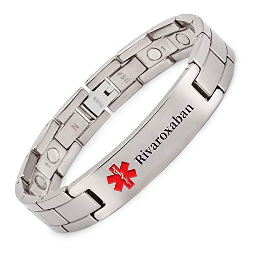 Armband für Herren, Titan, medizinisch, personalisierbar, 22 cm / 13 mm, Rivaroxaban von YINOX