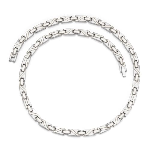 YINOX Klassische magnetische Halskette aus reinem Titan, der Magnet ist mit einem Stahlring fixiert und fällt nicht ab, enthält 22 Germanium, kann von Männern und Frauen getragen werden, Titan von YINOX