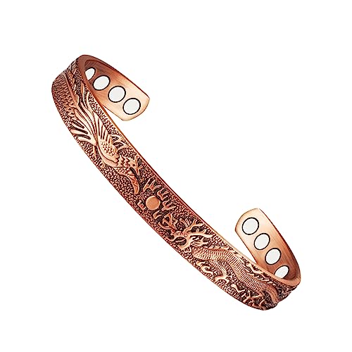 Magnetfeldtherapie-Arthritis-Armband aus reinem Kupfer für Männer, lindert wirksam Arthritis und Karpaltunnelschmerzen. Die Magnetfeldtherapie hat einen leichten Einfluss auf die Lymphdrainage (C) von YINOX