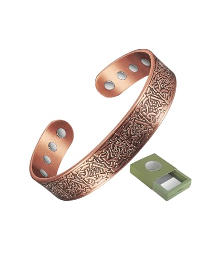 Magnetfeldtherapie-Arthritis-Armband aus reinem Kupfer für Männer, lindert wirksam Arthritis und Karpaltunnelschmerzen. Die Magnetfeldtherapie hat einen leichten Einfluss auf die Lymphdrainage (F) von YINOX