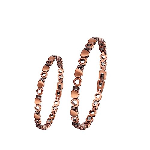 YINOX Pure Kupfer Frauen magnetische Schmuck Set, 3500 Gauss magnetische Frauen Schmuck, herzförmige Mode Schmuck von YINOX