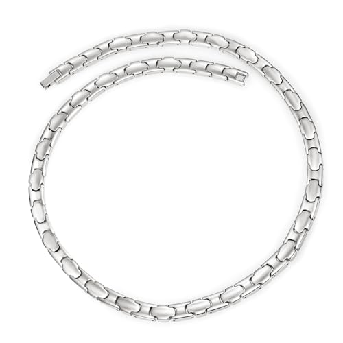 YINOX Klassische reine Titan-Germanium-Halskette, Germanium ist mit Stahlring fixiert und fällt nicht ab, enthält 22 Germanium, kann von Männern und Frauen getragen werden, Titan von YINOX