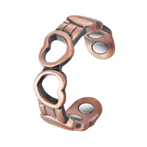 YINOX Superstarker magnetischer Kupferring für Frauen, ein Liebeskupferring, der Liebe symbolisiert, inklusive 4 NdFeB-Magneten und hochwertiger Geschenkbox (2,3 Zoll) (1 PC) von YINOX