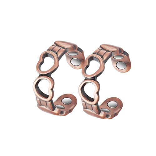 YINOX Superstarker magnetischer Kupferring für Frauen, ein Liebeskupferring, der Liebe symbolisiert, inklusive 4 NdFeB-Magneten und hochwertiger Geschenkbox (2,3 Zoll) (2 PC) von YINOX