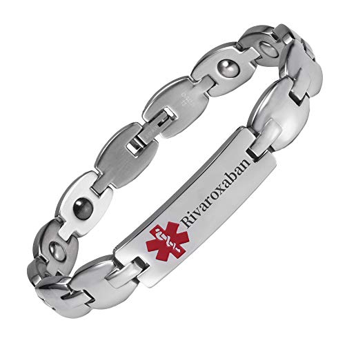 YINOX medizinischer Alarm Armband für Männer Frauen aus Edelstahl (Rivaroxaban) von YINOX