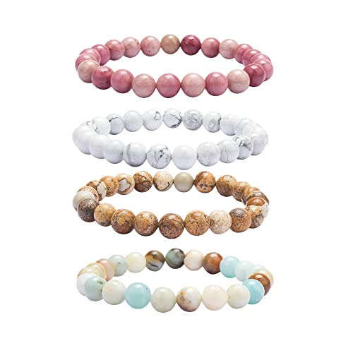 YINI 3 Stück Natur Vulkanstein Freundschaftsarmband Freundschaftsarmbänder Handgemachte Gesegnte Armbänder Armbänder Stretch Perlen Armbänder (bra000001), Nein von YINRIS