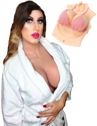 YINSUCDS Silikon Brustplatte Rundhals Stil Fake Brüste G Cup Silikonbrüste für Crossdressers Drag Queen Cosplay YINSUCDS Silikon Brustplatte Rundhals Stil Fake Brüste G Cup Silikonbrüste für Crossdressers Drag Queen Cosplay von YINSUCDS