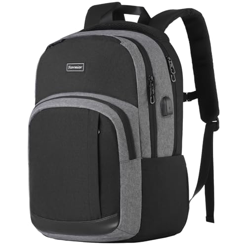 YIORMIOR Schulrucksack Jungen Mädchen Teenager, Rucksack Herren Damen Daypacks für 15.6 Zoll Laptop Rucksack mit USB Ladeanschluss 35L von YIORMIOR