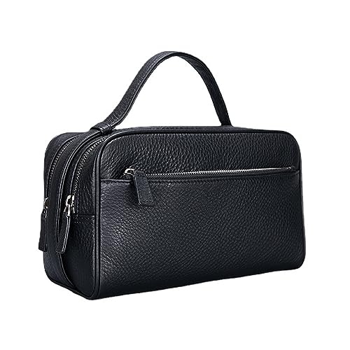 Kulturbeutel aus Leder for Reiseaccessoires – Personalisiertes Leder-Dopp-Set for Männer – Tasche for Pflege- und Rasierset – Langlebig und vielseitig – Reiseutensilien for Herren von YIORYO