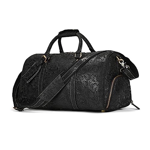 Leder Vintage Herren Duffel Sporttasche, Reisetasche, Handgepäcktasche von YIORYO