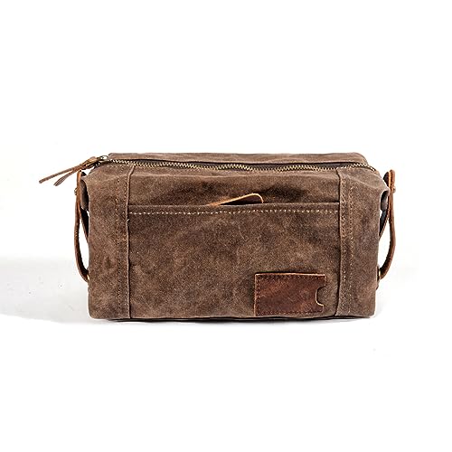 Reise-Kulturbeutel aus Segeltuch for Herren, Make-up-Tasche, wasserabweisend, for Kosmetik, Toilettenartikel, Rasierset, Badezimmer, Reiseutensilien, großes Fassungsvermögen ( Grey : D , Size : 23*8.5 von YIORYO