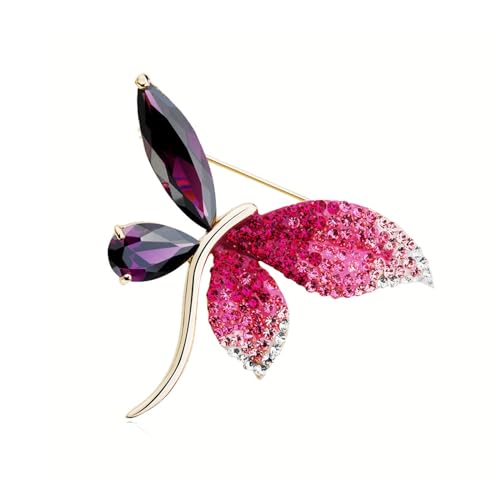 Schmetterlingsbrosche – mit Kristallen eingelegte Schmetterlingsbrosche for Damen und Mädchen, Party, elegante Insektennadeln von YIORYO