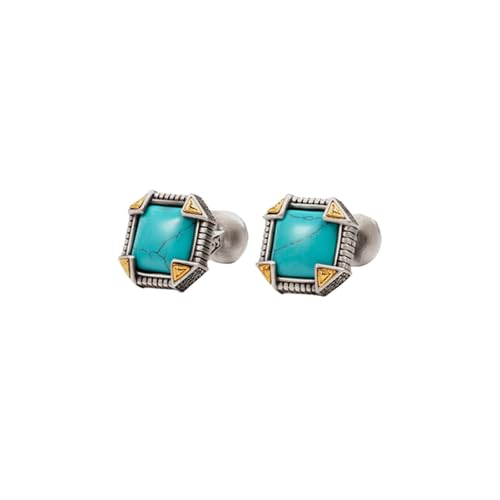 YIORYO Manschettenknöpfe for Herren, Manschettenknöpfe for Herren, Manschettenknöpfe for Smokinghemden aus Kupfer(Turquoise_OneSize) von YIORYO