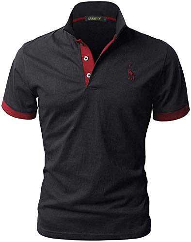 GNRSPTY Poloshirt Herren Kurzarm Polohemd Giraffe Stickerei Einfarbig T-Shirt S-XXL,Schwarz,M GNRSPTY Poloshirt Herren Kurzarm Polohemd Giraffe Stickerei Einfarbig T-Shirt S-XXL,Schwarz,M von GNRSPTY