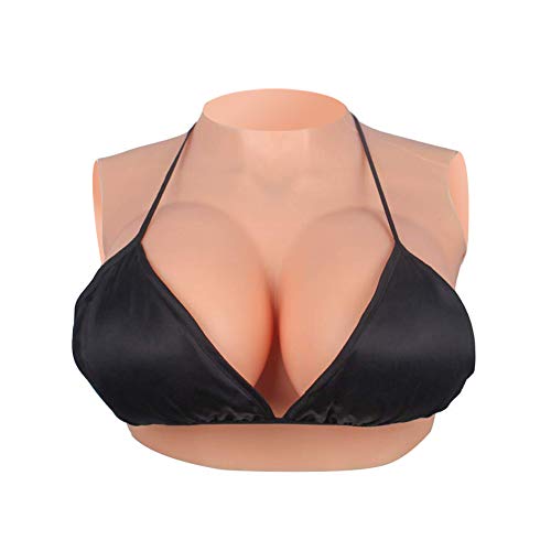 YIQI Silikon Brustform Rundkragen für Crossdresser Transgender mit Touch Soft Bra Pads Mastektomie BH - Braun - B YIQI Silikon Brustform Rundkragen für Crossdresser Transgender mit Touch Soft Bra Pads Mastektomie BH - Braun - B von YIQI