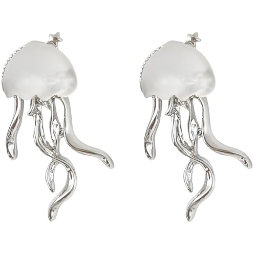 ‌Niedliche Zinklegierung Meer Qualle Stecker Ohrringe Hänger Niedliche Ozean Tiere Anhänger Für Damen Freundin Leichtes Geburtstag Geschenk‌ (Grau) von YIQPKUM