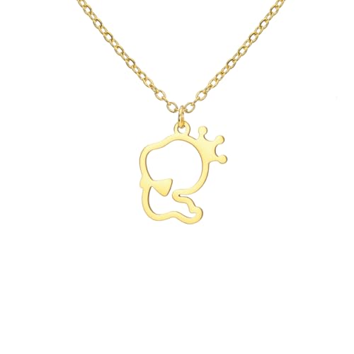 YIQPKUM Bezaubernd Krone Schlange Halskette Anhänger Edelstahl Tier Schmuck Damen Anhänger Statement Accessoire Geschenk (14 Karat vergoldet) von YIQPKUM