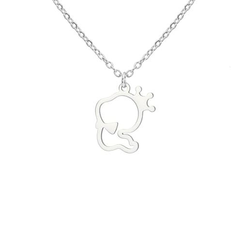 YIQPKUM Bezaubernd Krone Schlange Halskette Anhänger Edelstahl Tier Schmuck Damen Anhänger Statement Accessoire Geschenk (Versilbert) von YIQPKUM
