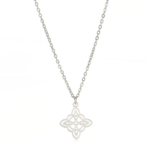 YIQPKUM Elegant Keltischer Knoten Halskette Geometrisch Edelstahl Durchbrochen (Versilbert) von YIQPKUM