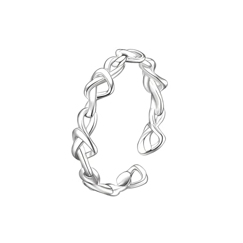 YIQPKUM Niedliches Verdrehtes Unendlich Herz Ringe Verstellbar für Damen Schmuck (Versilbert) von YIQPKUM