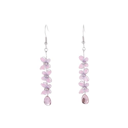YIQPKUM Zart Quaste Schmetterling Ohrringe Stecker Damen Kristall Tropfen Schmuck Statement Accessoire Geschenk Anhänger (Rosa) von YIQPKUM