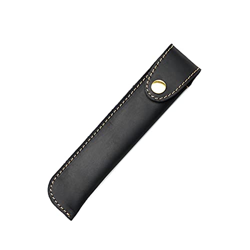 YISENJEE Federmäppchen Geschnitzte Knopf-Imitation-Rindsleder-Stiftabdeckung Rein Handgemachter Stiftschutz - Schwarz YISENJEE Federmäppchen Geschnitzte Knopf-Imitation-Rindsleder-Stiftabdeckung Rein Handgemachter Stiftschutz - Schwarz von YISENJEE