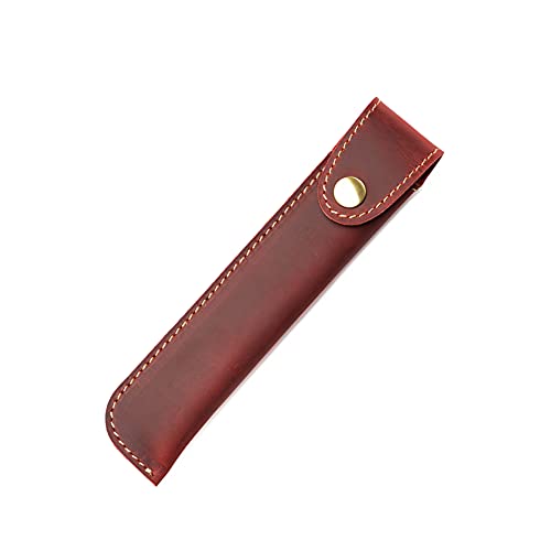 YISENJEE Füller Etui Geschnitzte Knopf-Imitation-Rindsleder-Stiftabdeckung Rein Handgemachter Stiftschutz - Weinrot YISENJEE Füller Etui Geschnitzte Knopf-Imitation-Rindsleder-Stiftabdeckung Rein Handgemachter Stiftschutz - Weinrot von YISENJEE