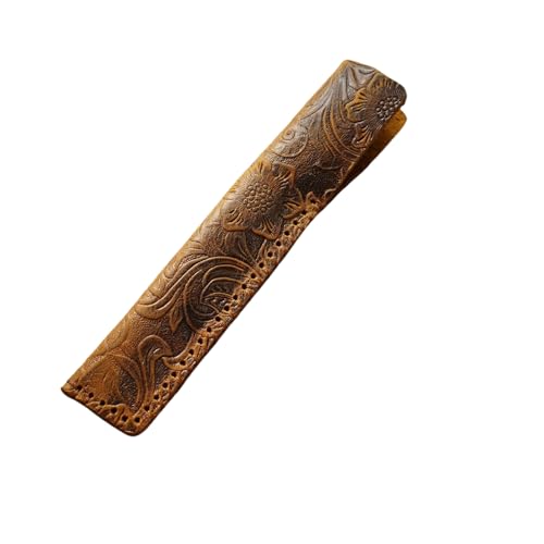 YISENJEE Füllfederbeutel Geschnitztes Stifteetui Aus Rindslederimitat, Schutzhülle Aus Reinem Handgenähtem Leder – Gelbbraun – 3,3 cm X 16,5 cm YISENJEE Füllfederbeutel Geschnitztes Stifteetui Aus Rindslederimitat, Schutzhülle Aus Reinem Handgenähtem Leder – Gelbbraun – 3,3 cm X 16,5 cm von YISENJEE