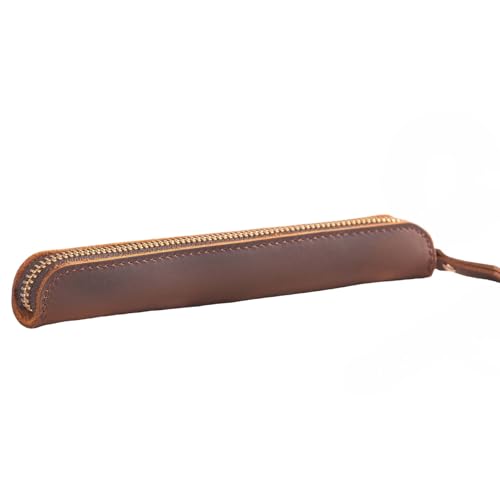 YISENJEE Stifthülle Stifte Etui Imitation Rindsleder Stylus Pen Schutzhülle Reißverschluss Aufbewahrungstasche Tragbarer Stift Mini Stiftetui - Braun YISENJEE Stifthülle Stifte Etui Imitation Rindsleder Stylus Pen Schutzhülle Reißverschluss Aufbewahrungstasche Tragbarer Stift Mini Stiftetui - Braun von YISENJEE