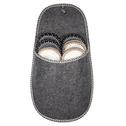 YISHU 6er Set Gästehausschuhe Hochwertig Filz Pantoffeln mit Antirutsch Sohle Unisex Größe 38/44 Passend für Viele Gäste (Glatt) von YISHU