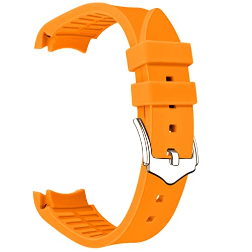 YISIWERA 20mm 22mm Silikon Kautschuk Uhrenarmband Premium Universal Gebogene Enden Ersatz Armband mit Poliertem Edelstahl Schnalle Für Männer Frauen von YISIWERA