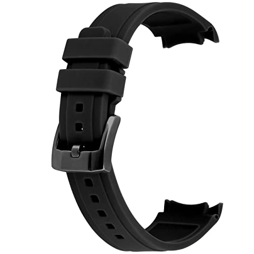 YISIWERA 20mm Premium Crafter schwarz Silikon Uhrenarmband Universal gebogenes Ende Kautschuk Uhrenarmband Armband gebürstetem Edelstahl Pin schwarz Schnalle für Männer Frauen von YISIWERA
